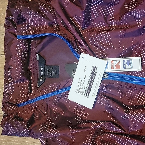 NWT North End Men's Burgundy/Olympic Blue Rotate Reflective Jacket Size Large - Picture 2 of 5